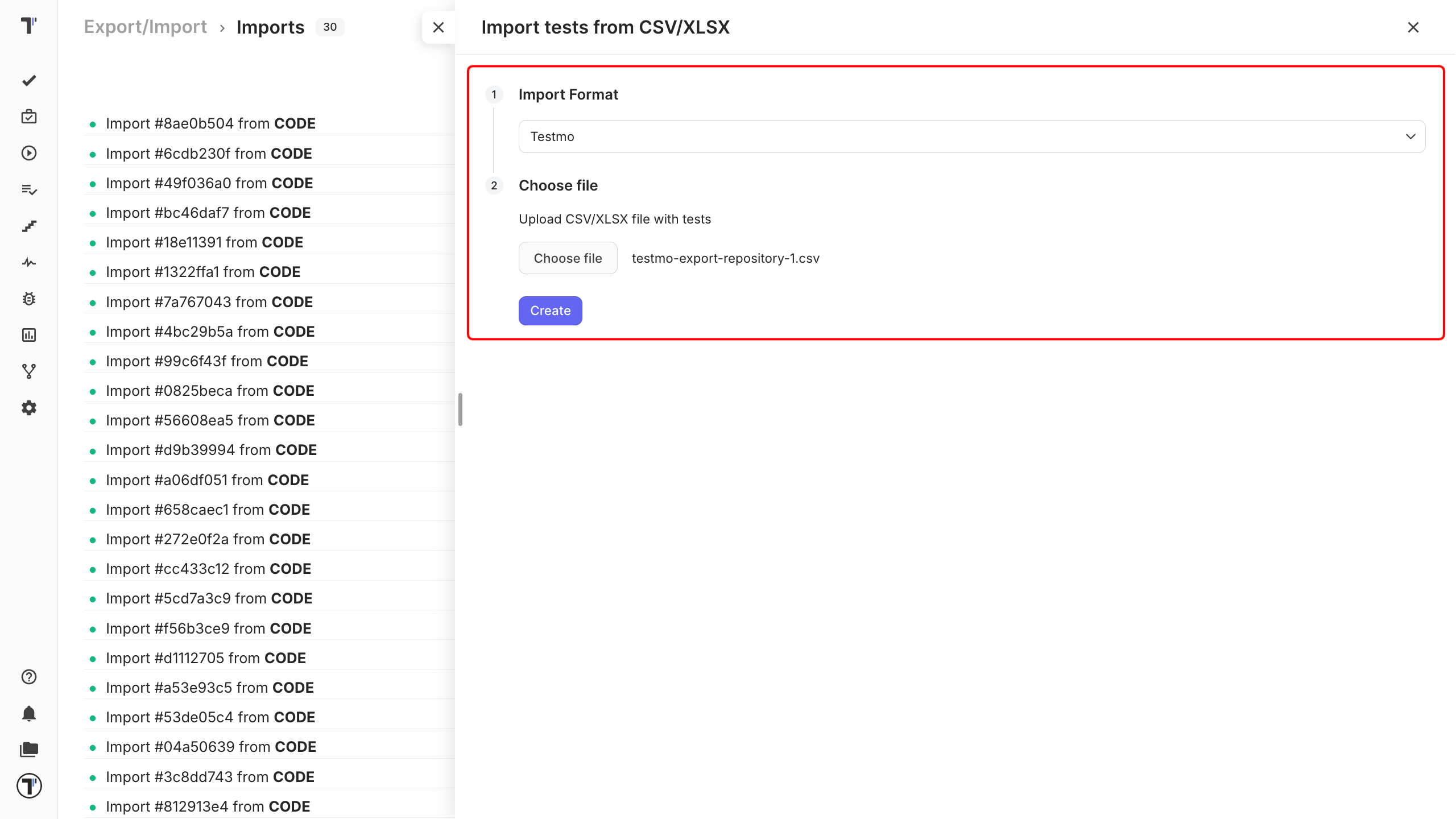 image Import from Spreadsheet button